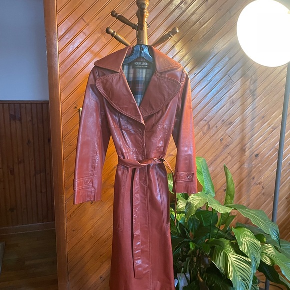Vintage Jackets & Blazers - Vintage Leather Trench Coat